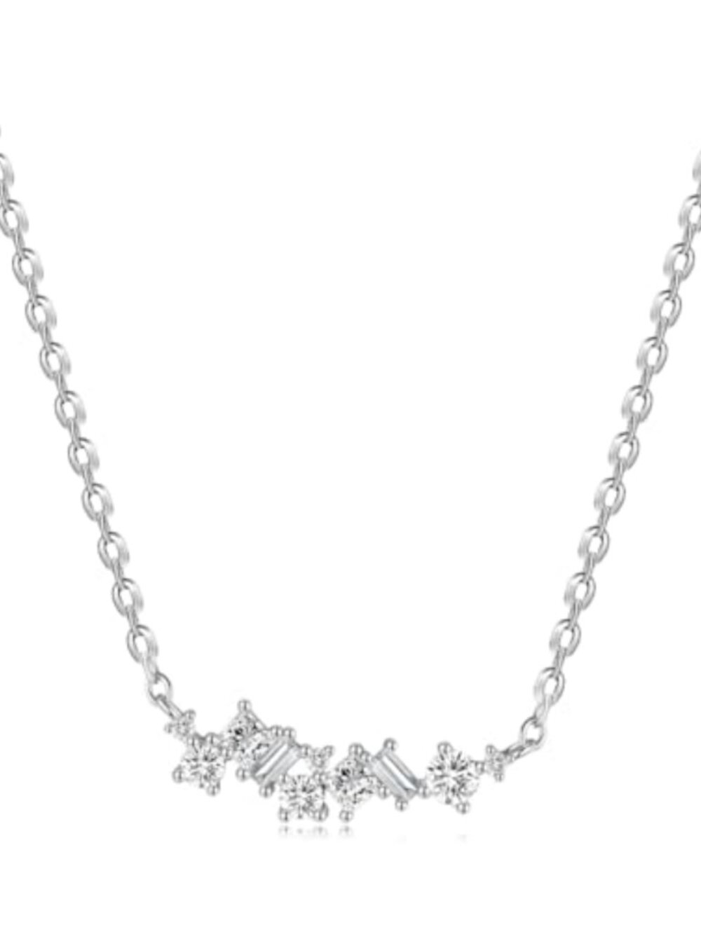 925 Sterling Silver Necklace Cubic Zirconia Pendant Dainty Jewelry Gift